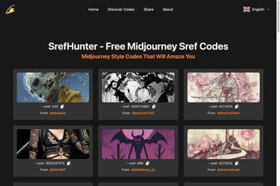 SrefHunter | Free Midjourney Sref Codes preview